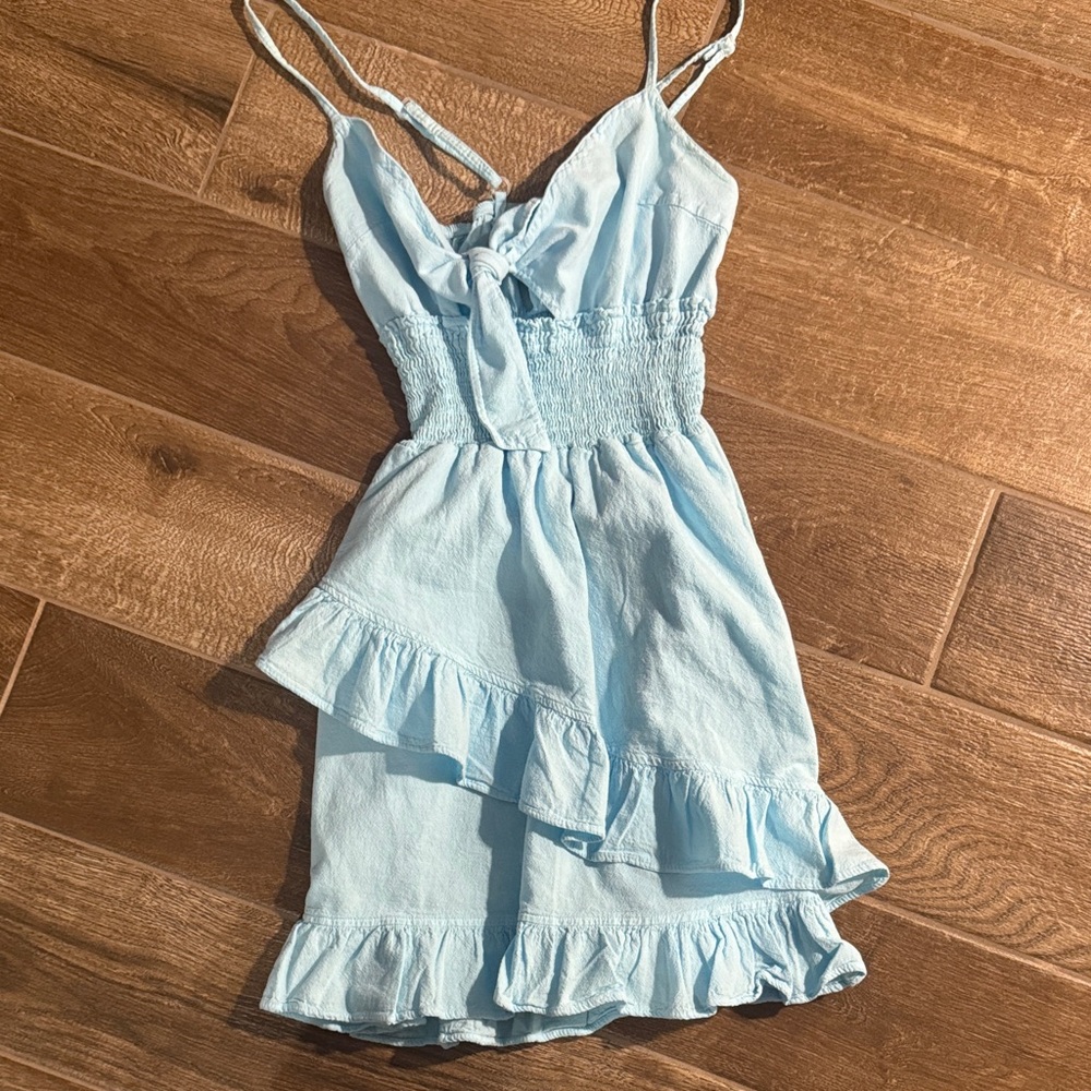 Light Blue Ruffled Dress